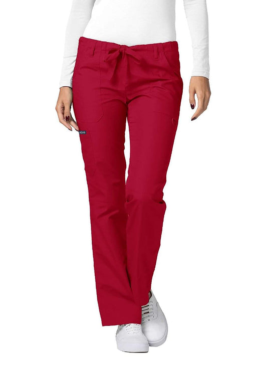 Red Adar Uniform Low-Rise Pants